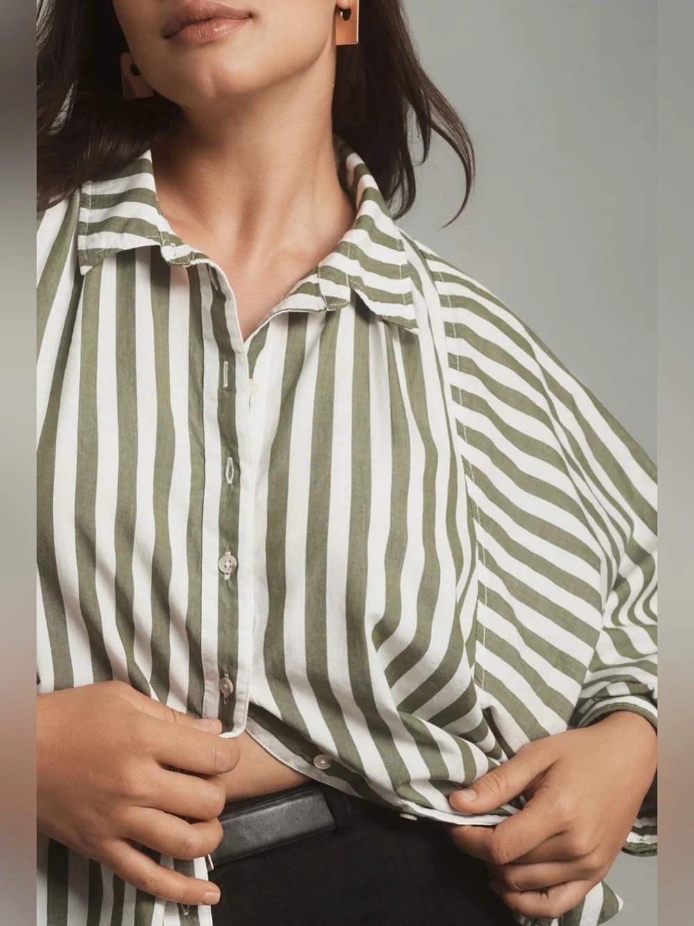 Pilcro Anthropologie Sidney Batwing Blouse Button Down Blouse  XL Boho Artsy